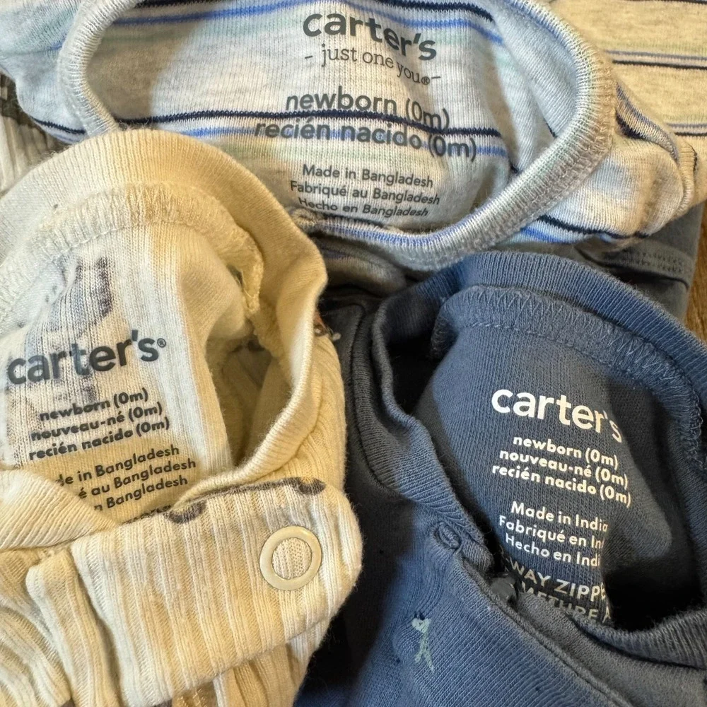 Carter's Baby Boy Sleepers Newborn Sleep N Play Clothes Lot Bundle Food Trucks